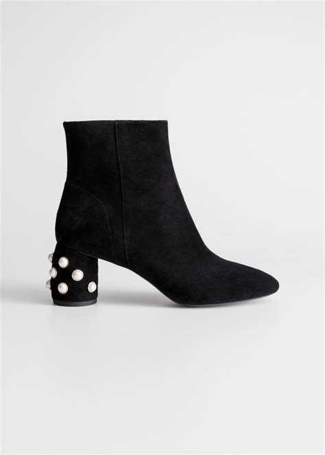 Suede Pearl Stud Ankle Boots Boots Studded Ankle Boots Ankle Boots