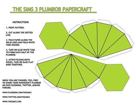 The Sims 3 Fan Plumbob Papercraft Beyondsims