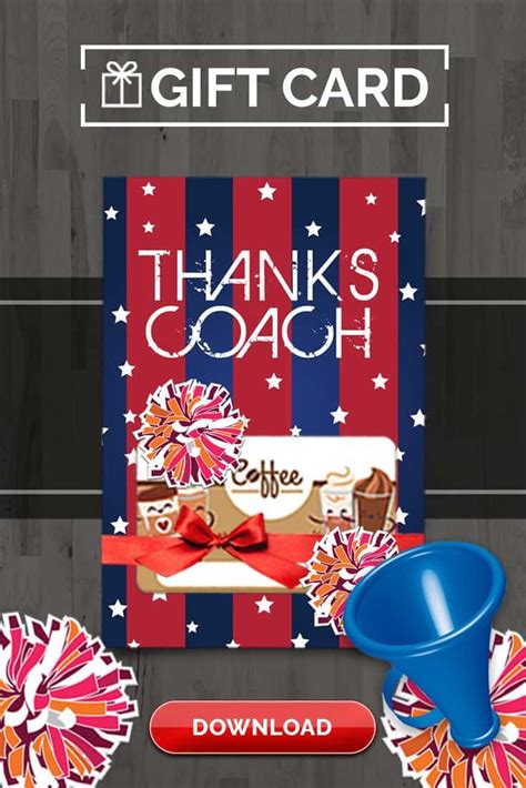 Free Cheer Coach Thank You Card To Print And Present To Coach With A