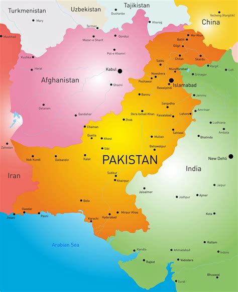 Städtekarte Von Pakistan