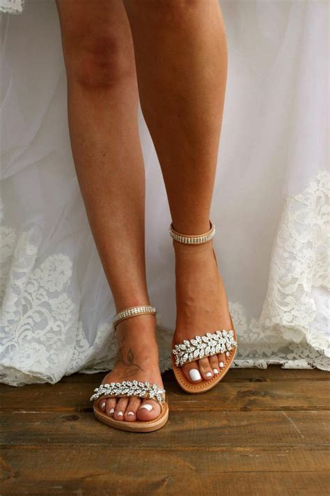 wedding sandals bridal sandals leather sandals etsy in 2020 beach wedding sandals