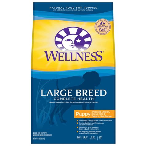 Our large breed complete health puppy deboned chicken, brown rice & salmon meal recipe is designed to support the unique health needs of larger (standard measuring cup holds approximately 3.67 oz (104 g) of wellness complete health large breed puppy deboned chicken, brown rice. Wellness Complete Health Natural Large Breed Puppy Health ...