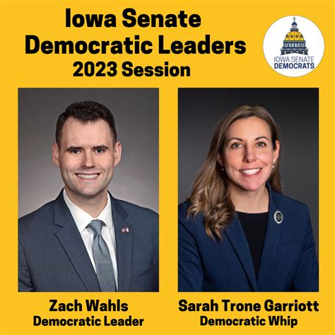 senate democrats select leadership for 2023 24 legislative sessions iowa senate democrats