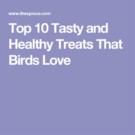 What Healthy And Tasty Treats Do Birds Love Treats Healthy Treats