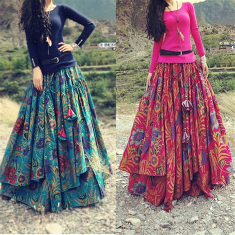 How To Wear Long Skirts With Different Tops