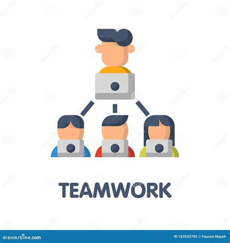 Teamwork Flat Icon Style Design Illustration On White Background Stock