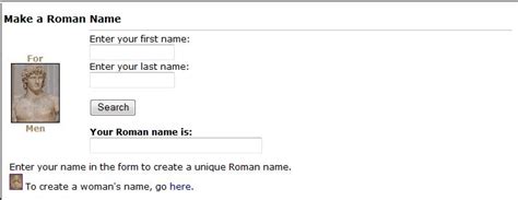 Roman Name Generator Type In Your Name And Receive A Roman Name Male