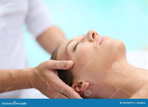 Relaxing Facial Massage Stock Image Image Of Wellbeing 48100315
