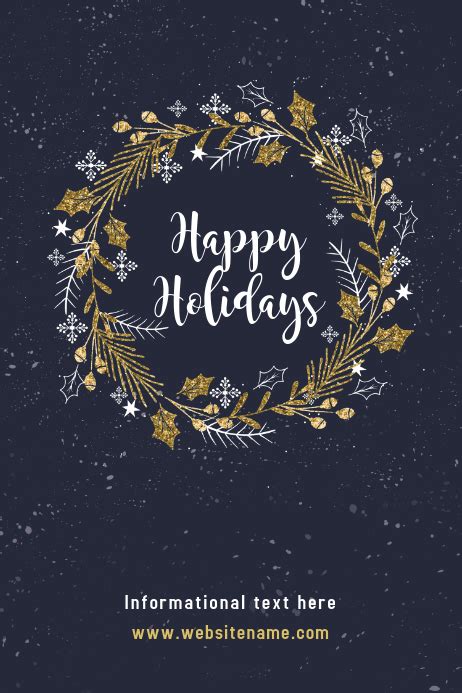 Inside it features the message: Happy Holidays poster Template | PosterMyWall