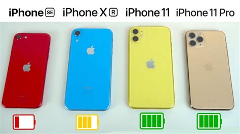 Iphone Se Vs Iphone Xr Vs Iphone 11 Vs Iphone 11 Pro Test Bateria