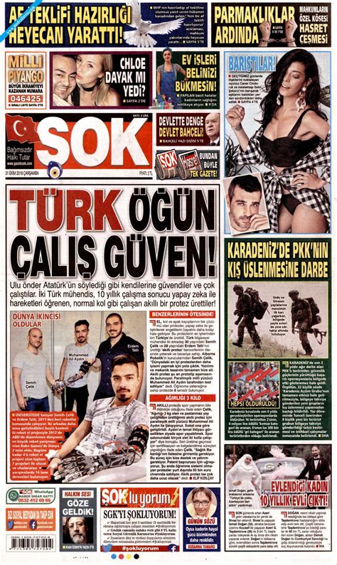Şok Gazetesi 31 Ekim 2018 Çarşamba Medyafaresi com