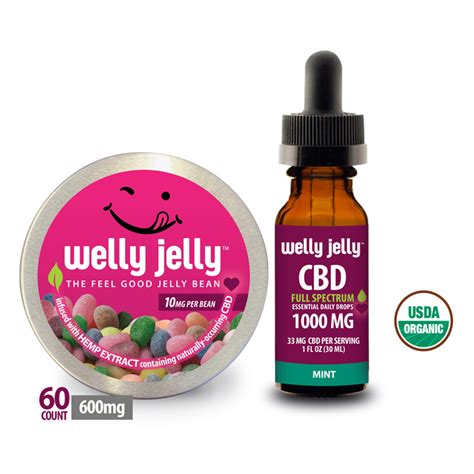 Welly Jelly Cbd 1000mg Mint 600mg Tin Bundle Welly Jelly Beans