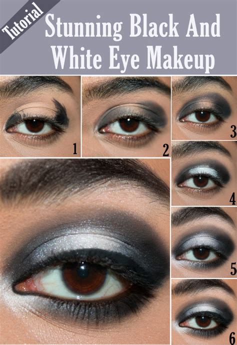 Black And White Eye Makeup Step By Step Tutorial With