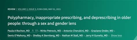 How Can We Apply A Sex And Gender Lens To Deprescribing Research And