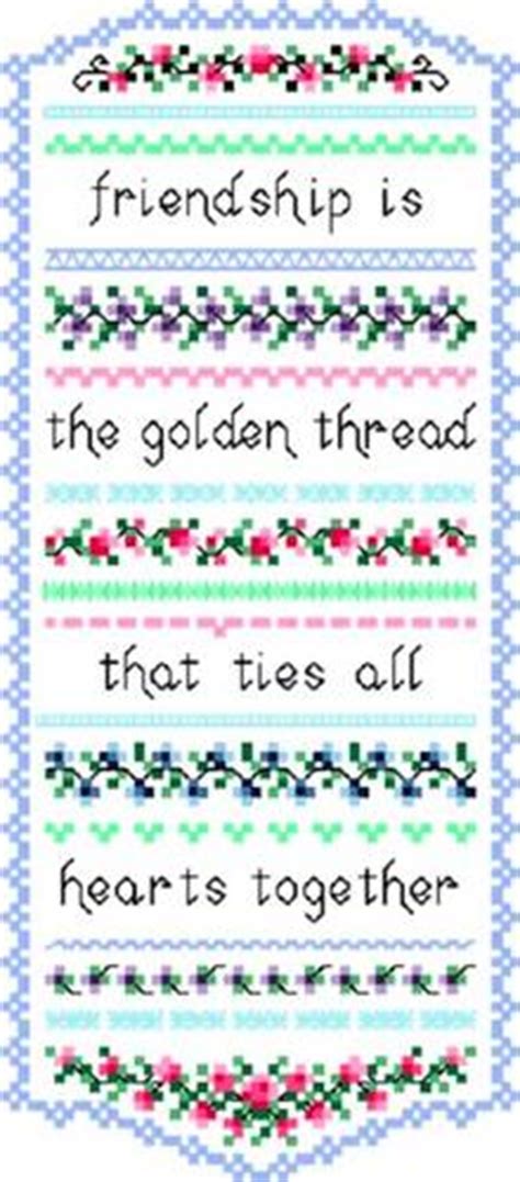 We provide full patterns complete with picture and code. Friendship Cross Stitch Pattern samplers
