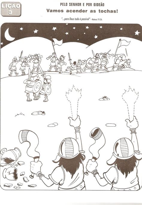 Gideon Bible Story Coloring Pages - Free Cutting File SVG