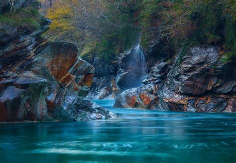 River Rocks Switzerland Mountains Nature Turquoise Water Foliage