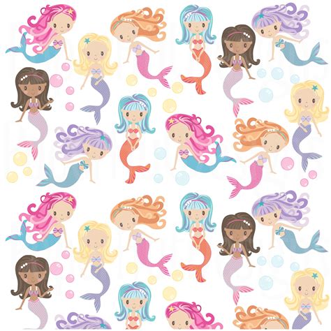 Mermaids 2 Clipart-mermaids Clip Art Mermaid Digital Papers | Etsy