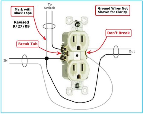 Wiring A Switched Outlet Diagram Receptacle Wiring Diagram Electrical
