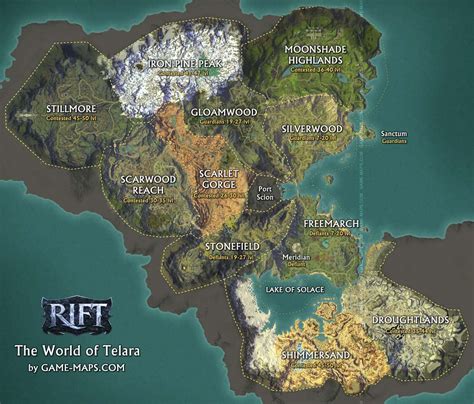 Rift The World Of Telara Map Game Maps Com
