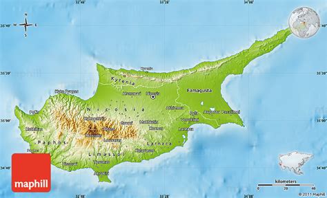 Physical Map Of Cyprus