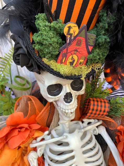 Halloween Wreath Skeleton Wreath Scary Halloween Wreath Halloween