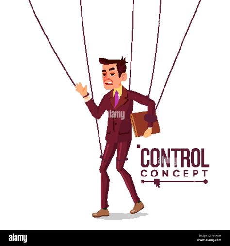 Manipulation Businessman Vector Puppet Master And Employee Worker On