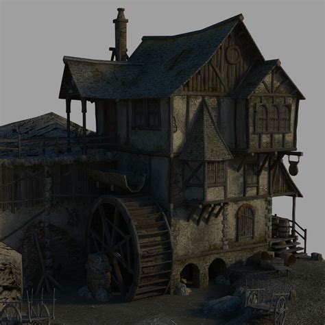 Medieval Watermill 3d Models Dante78