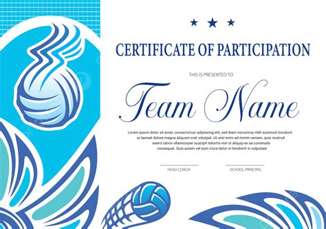 Certificate For Volleyball Tournament Participation Template Download