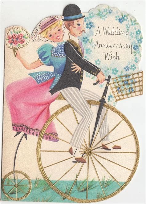 Vintage Anniversary Greeting Card Wedding Anniversary Cards Anniversary Greeting Cards