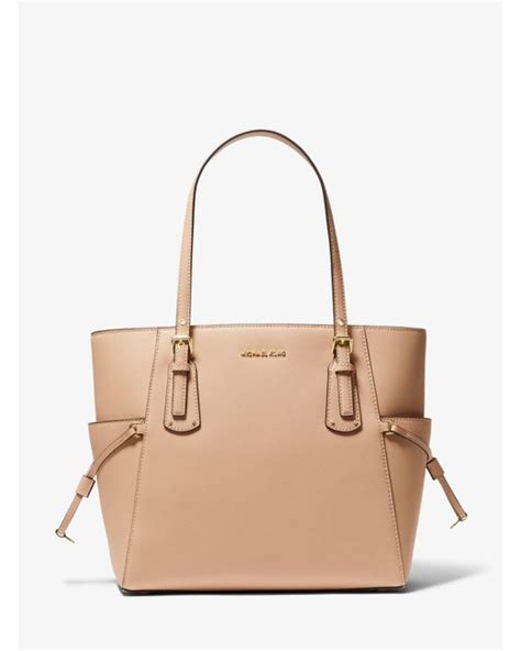 Michael Kors Voyager Small Saffiano Leather Tote Bag In Natural Lyst
