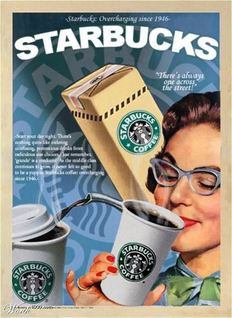 Antiguo Afiche Publicitario Starbuck Coffee Anuncios Vintage Afiches