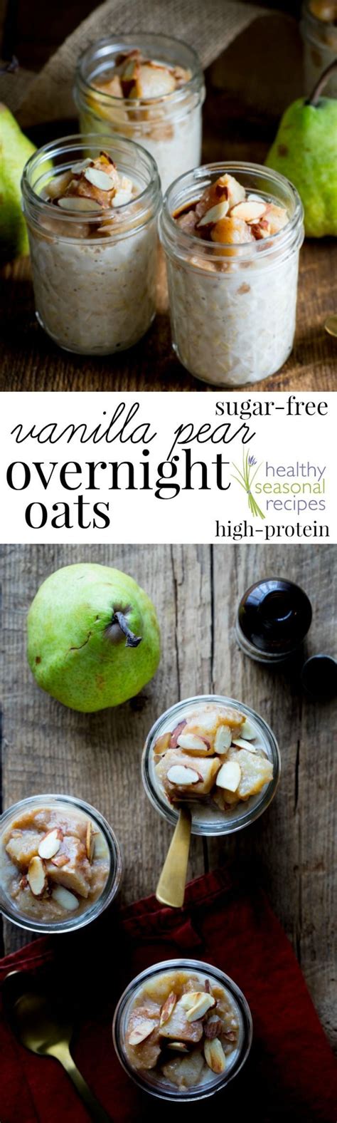 These Vanilla Roasted Pear Overnight Oats Are High In Protein And Made