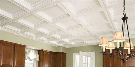 Easy Elegance Deep Coffer White 24 X 24 Plastic Ceiling Panels