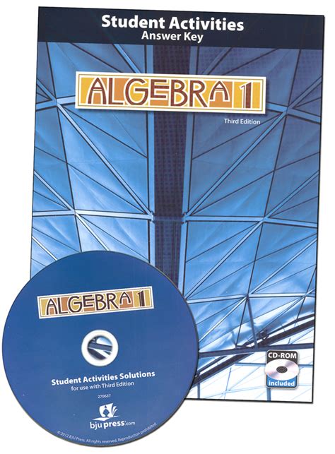 Algebra 1 Student Activities Teacher Book And Cd 3rd Edition Bju