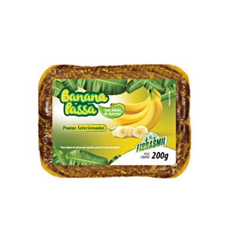 Banana Passa Sem Açúcar 200gr Fibrasmil 1 Unidade