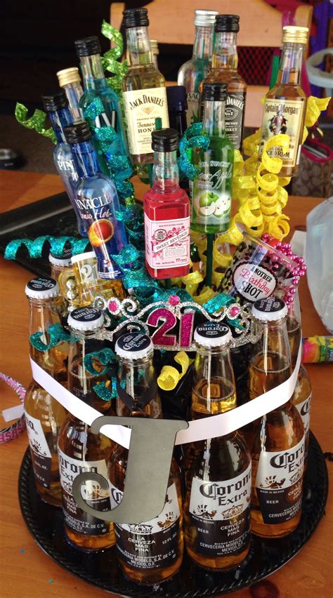 Diy 21st Birthday Alcohol Bouquet Instead Of A Pot Or Glass Use Beer
