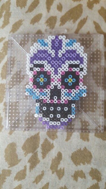 Ironing should always be done by an adult. Perler Sugar Skull … | Perler beads designs, Perler bead ...