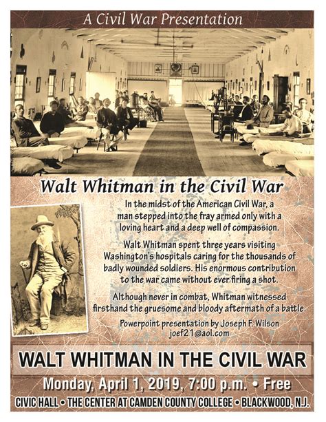 Walt Whitman In The Civil War Walt Whitman Initiative