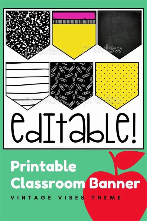 Printable And Editable Classroom Banner Bright Theme Classroom [video] Classroom Banner