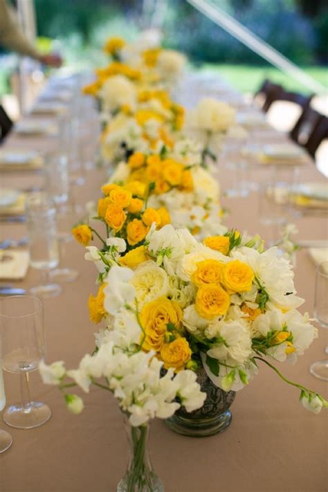 Yellow Wedding Centerpieces Yellow Wedding Theme Wedding Table