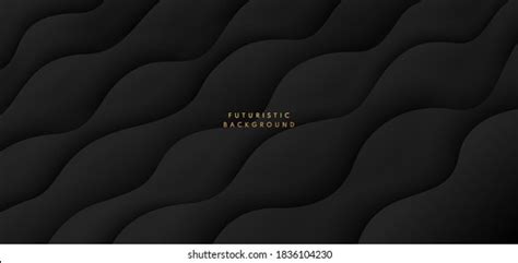 Abstract Black Luxury Background Wavy Layers Stock Vector Royalty Free