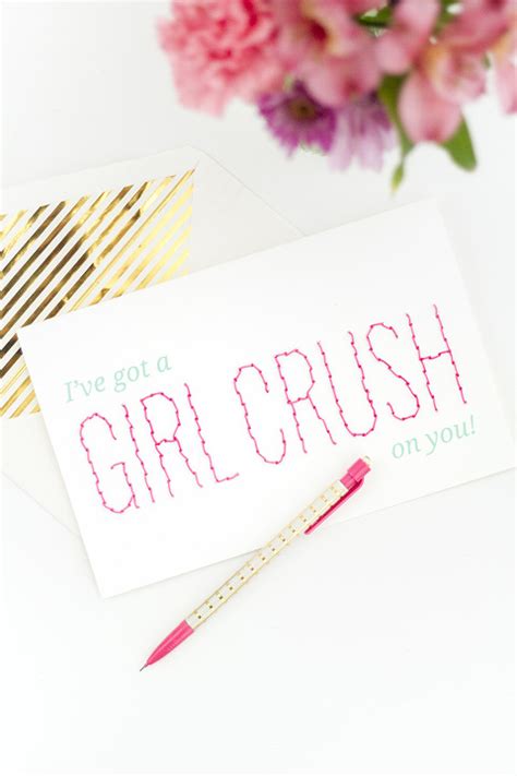 diy printable girl crush stitched valentine s day card dream green diy