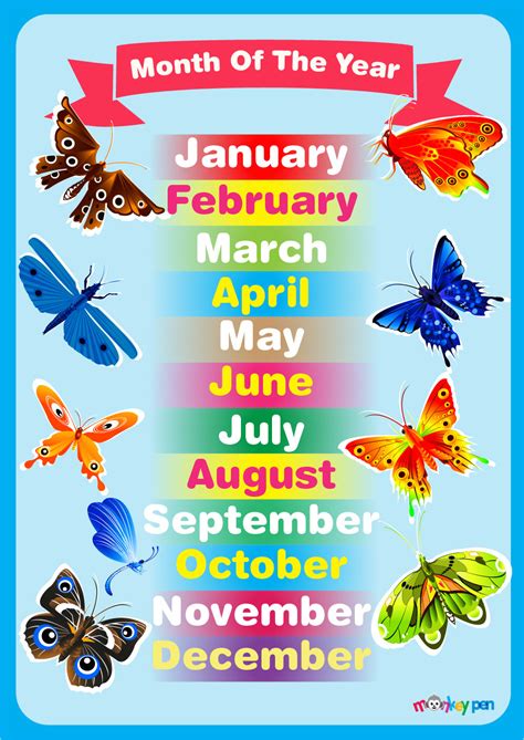 Months Of The Year Printables For Kids