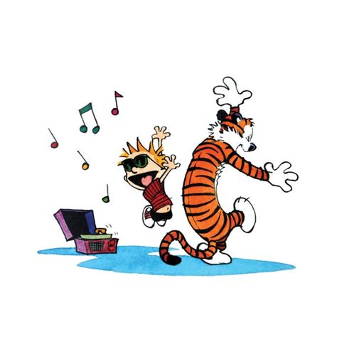 Calvin And Hobbes Dancing Poster Print 24 X 24