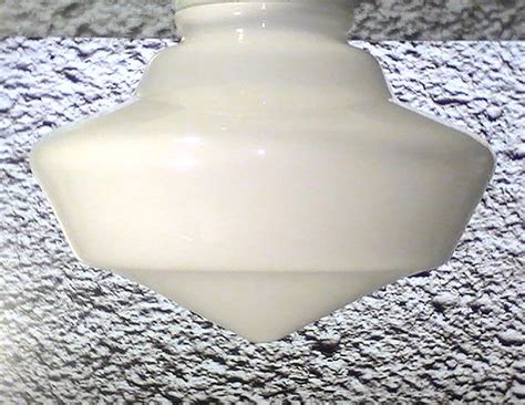 Free ship $150+ for anthroperks members! Glass Lamp Shade White Schoolhouse Style 4 inch fitter x 7 ...