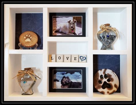 Pet Memorial Vertical Shadow Box for 2 Pets - ashes, fur, pet loss pet