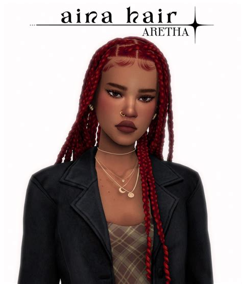 Aina Braids Aretha On Patreon In 2023 Sims Hair Sims 4 Black Hair