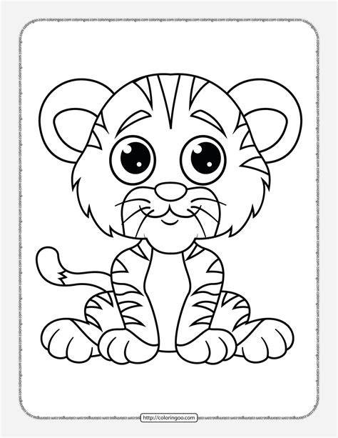 Cute Little Baby Tiger Coloring Pages