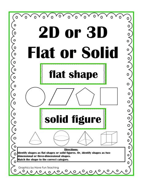 2d 3d Flat Shapes Solid Figures Activity Have Fun Teaching